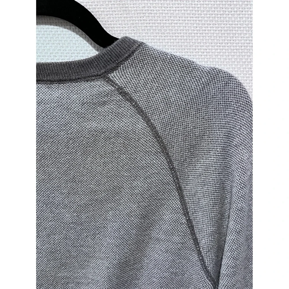 Banana Republic Mens Gray Textured‎ Crewneck Raglan Sleeve Sweater Size M
